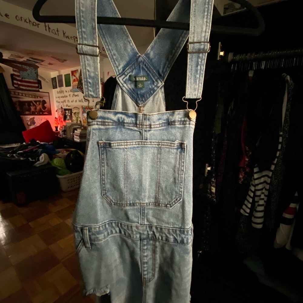 Denim Overall Shorts